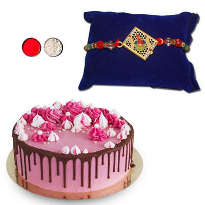 "Rakhi -  AD 4040 A (Single Rakhi), strawberry cake - 1kg - Click here to View more details about this Product